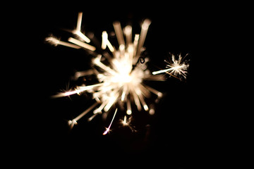 Children are playing fireworks as a beautiful light. 