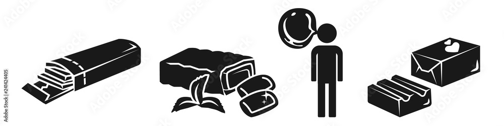 Poster gum icon set. simple set of gum vector icons for web design on white background