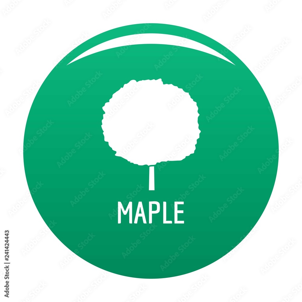 Poster maple tree icon. simple illustration of maple tree vector icon for any design green
