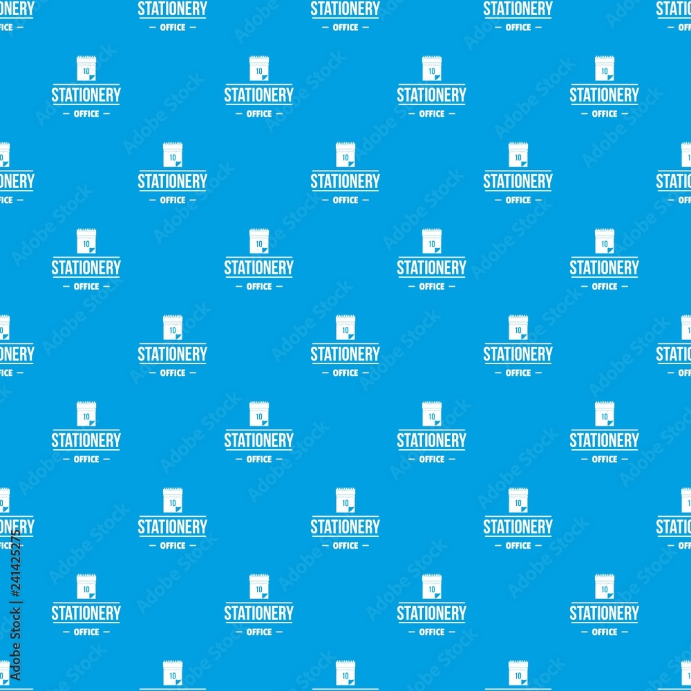 Poster office stationery pattern vector seamless blue repeat for any use