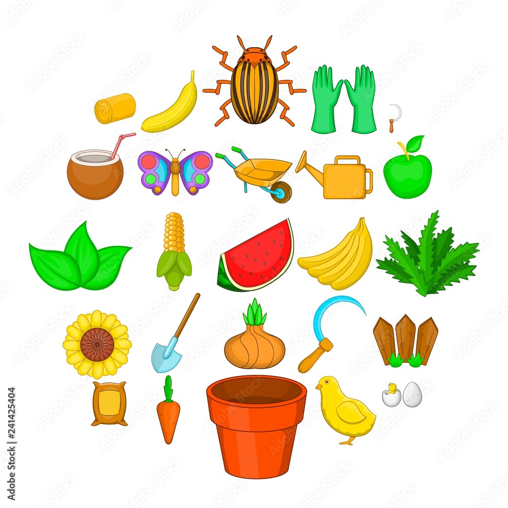 Poster vegetable menu icons set. cartoon set of 25 vegetable menu vector icons for web isolated on white ba