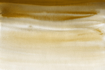 Gold luxury ink and watercolor textures on white paper background. Paint leaks and ombre effects. Hand painted vintage texture. © artistmef