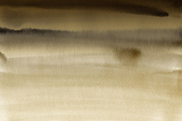 Gold luxury ink and watercolor textures on white paper background. Paint leaks and ombre effects. Hand painted vintage texture. © artistmef