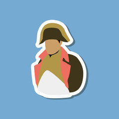 paper sticker on stylish background Napoleon