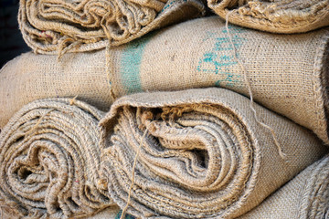 Close up Crushed Sack  Woven