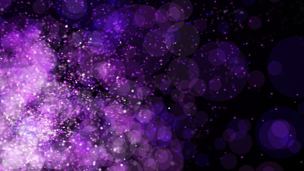 Obraz premium Abstract bright rain in dark space. Network Design with Particle. Big data. Festive banner in bright colors. 3D rendering.