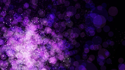 Abstract bright rain in dark space. Network Design with Particle. Big data. Festive banner in bright colors. 3D rendering.