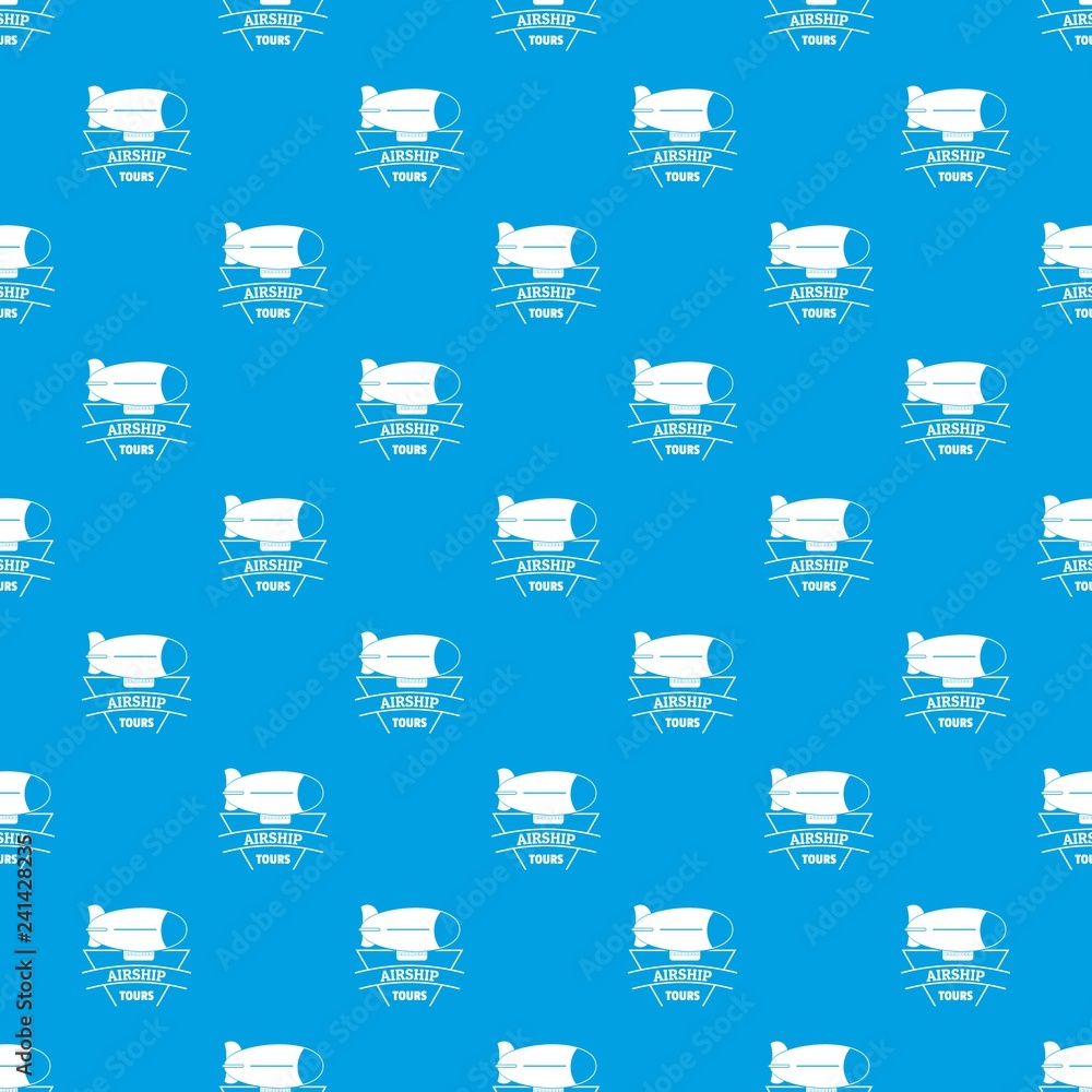 Poster sky dirigible pattern vector seamless blue repeat for any use