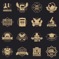 Credit logo icons set. Simple illustration of 16 credit logo vector icons for web