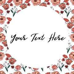 Floral composition  in coral roses and ranunculus for banners and cards. Delicate bouquets.  Floral pattern for textile, wallpaper, wedding invitations, covers, surface, print, wrap, scrapbooking.