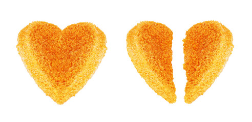 Breaded fishcake on a white background