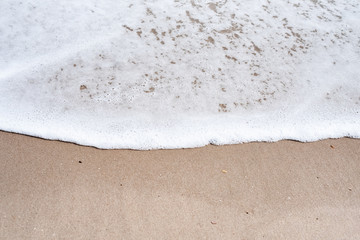 The beach background,white sea wave,clear sand,beauty by nature