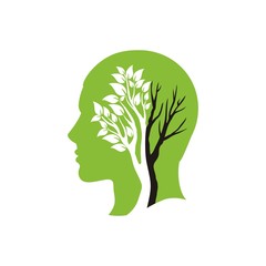 Профиль человека и силуэт дерева © Abundzu