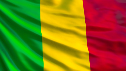 Fototapeta premium Mali flag. Waving flag of Mali 3d illustration