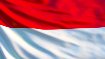 Indonesia flag. Waving flag of Indonesia 3d illustration