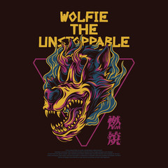 Wolfie the Unstoppable Illustration
