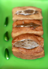 Tahu bakso or tofu and meatball. Indonesian street food. 