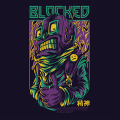 Blocked Robot Illustration