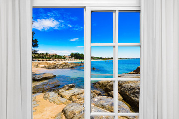 view of the window on the sea promenade