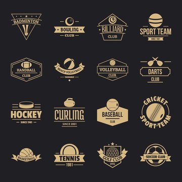 Sport balls logo icons set. Simple illustration of 16 sport balls logo vector icons for web