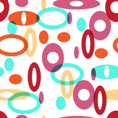 Colorful seamless patterns with circles. Multicolor endless background with textured rounds on white. wallpaper.