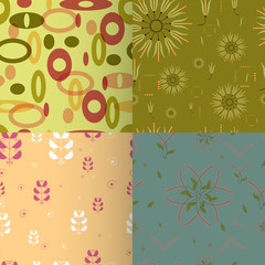 Set of Cute bright seamless patterns. Vector illustration bright design.