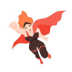 Portrait of flying superwoman or superheroine © Good Studio