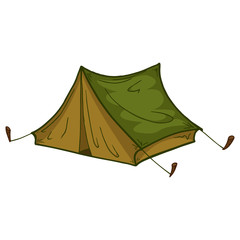 Tent. Tourist tent. Vector of a camping tent. Tent for hiking and tourism.