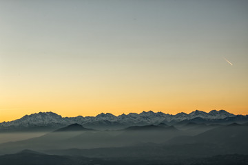 sunset in the mountains