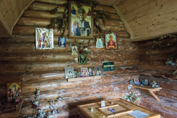 In the chapel of the holy spring of St. Nicholas the Wonderworker at the village of Chubukovo.