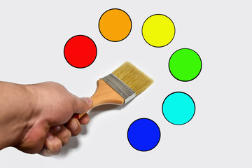 Brush in hand on white, choice of color