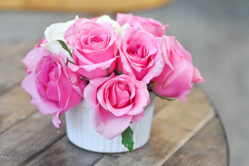 pink roses, roses