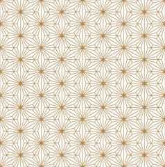 Seamless japanese pattern shoji kumiko in golden.