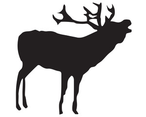 Animal-Silhouette of a Mooing Elk