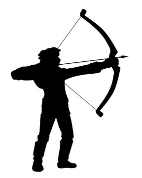 People-Archer Shooting a Bow & Arrow