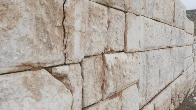 An old stone texture wall in the ancient city Sagalassos
