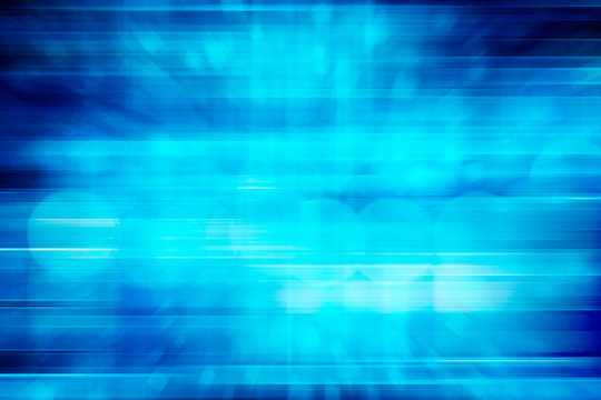 digitally generated image of blue light and stripes moving fast over blue background