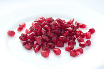 pomegranate grains on a plate