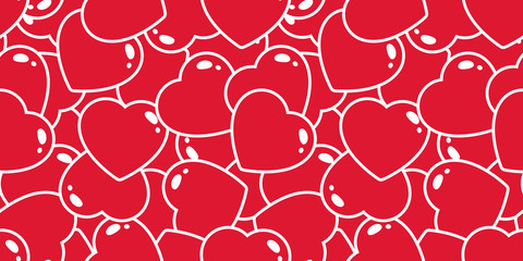 Fototapeta premium Heart seamless pattern vector valentine gift wrap paper tile background repeat wallpaper scarf isolated