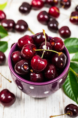 Cherries Background Macro. Selective focus.