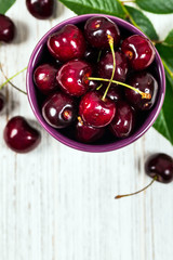 Cherries Background Macro. Selective focus.