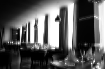Naklejka premium Luxury restaurant interior background