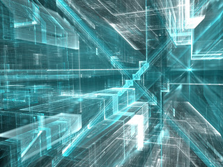 Abstract background with futuristic structure - digitally genera