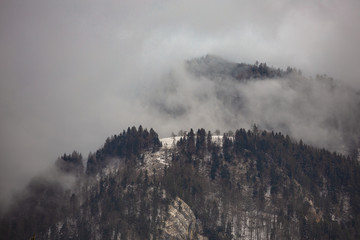 Mountains in the fog