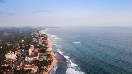 Fototapeta premium Ocean coast in Sri Lanka from the height of bird flight