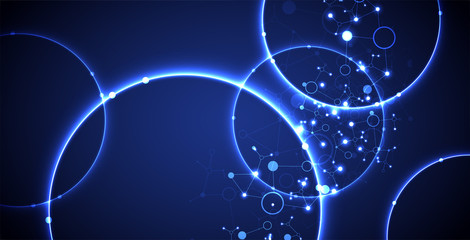 Abstract geometric vector background. Circle technology or science concept.