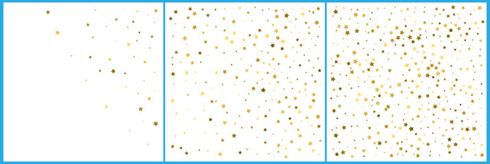 Gold star confetti celebrations. Simple festive modern design. H