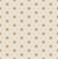 Seamless japanese pattern shoji kumiko in golden.