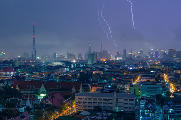 lightning stormy night.