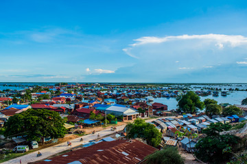 Naklejka premium Floating Village at Tonle Sap